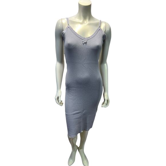 Forever 21 Grey Sleeveless Stretch Midi Dress, Size Large, Good Condition - Picture 1 of 10